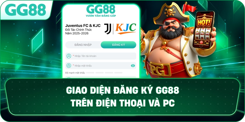 Giao diện đăng ký GG88 trên điện thoại và PC